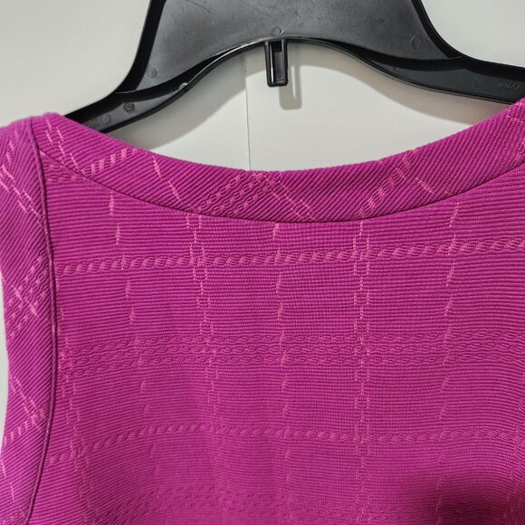 Ann Taylor NEW Magenta Purple Textured Plaid with Pink  Blouse Top Tank - XL - Picture 8 of 8